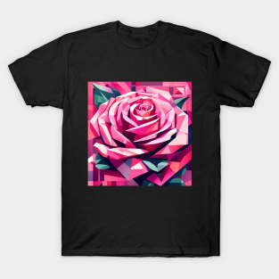 Pink Polygon Rose T-Shirt